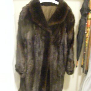 Vintage Black Mink Coat (Petite) With Matching Hat